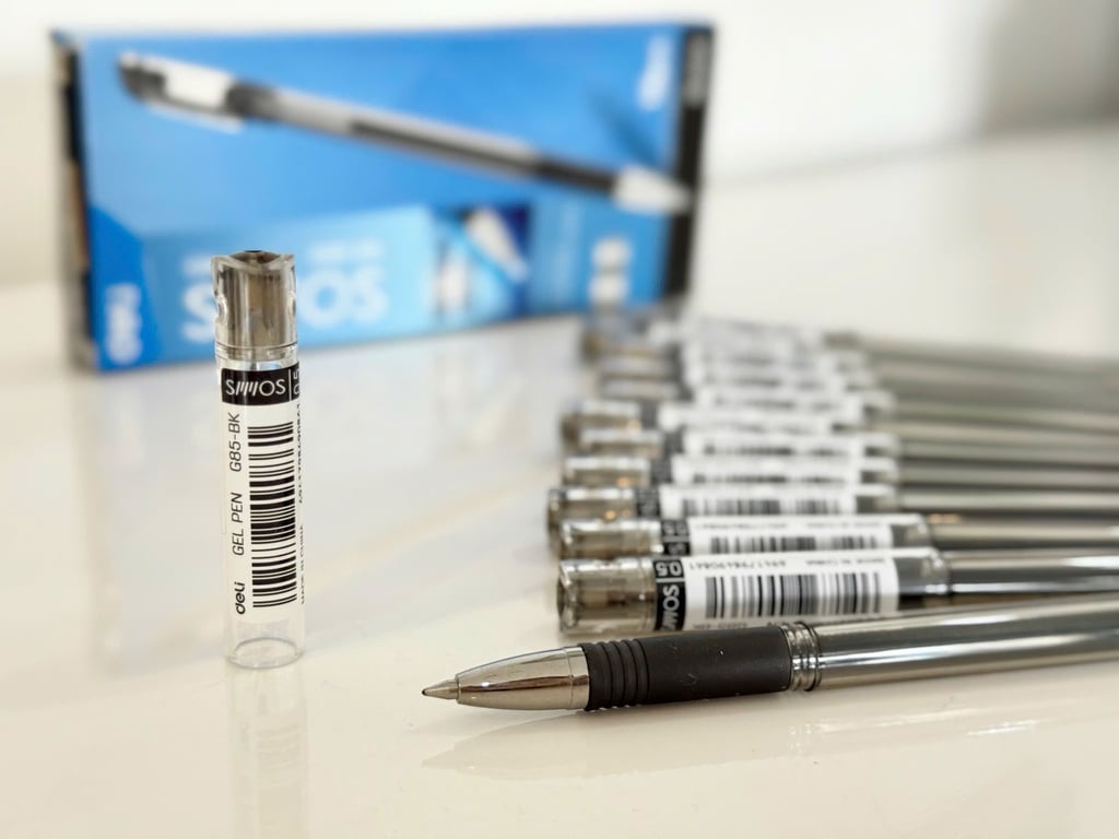 Set 12 Bút bi nước văn phòng mực gel 0.5mm Deli EG16