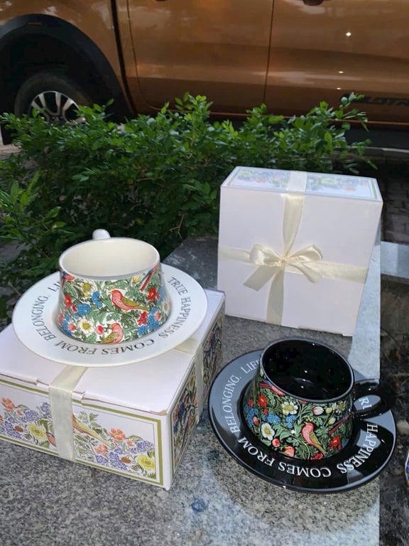 Set 2 tách trà, cafe kèm đĩa đựng  KLB45