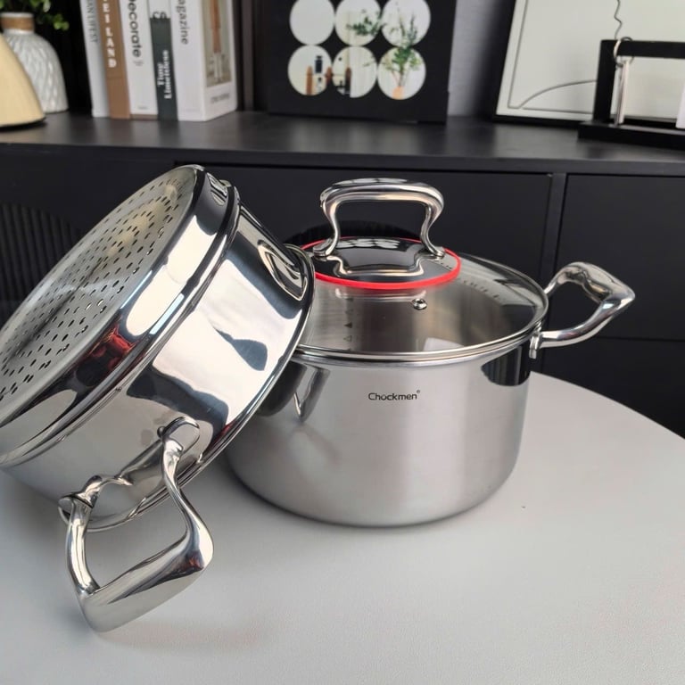 Bộ nồi kèm xửng hấp mẫu mới 2 tầng Chockmen - 22cm - CKM889