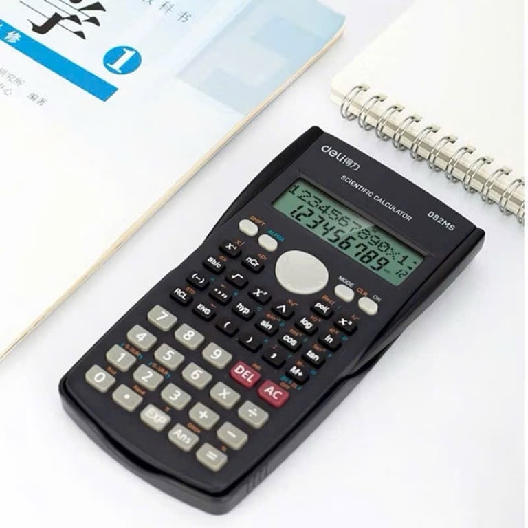 Máy tính cầm tay Deli D82MS dành cho các con hs cấp 2 trở lên.