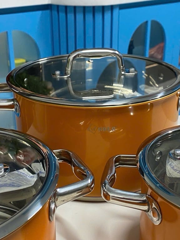 Bộ nồi từ chảo 5 món cao cấp màu cam ARBER - AN05SMC CAM CHÁY