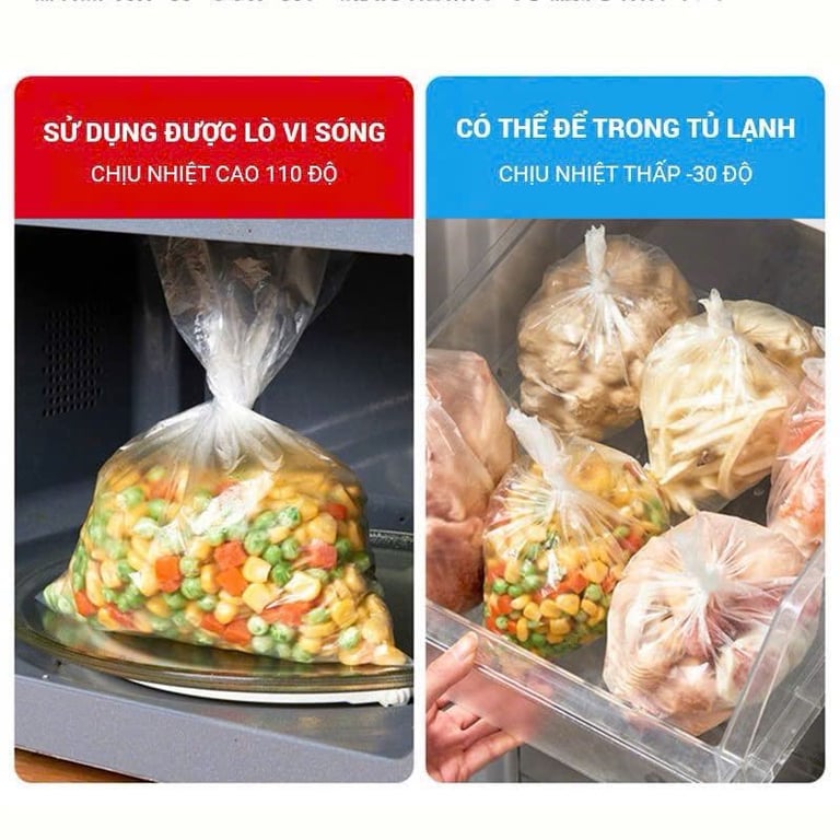 Set 50 túi nilon bảo quản thực phẩm - hàng Nhật