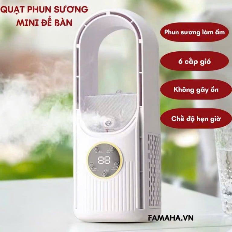QUẠT ĐIỀU HÒA PHUN SƯƠNG MINI KHÔNG CÁNH