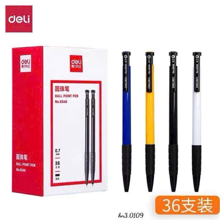 HỘP 36 CHIẾC BÚT BI DELI 0.7MM