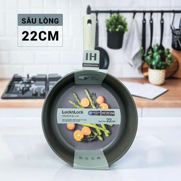 Chảo sâu lòng 22cm và nông lòng SUIT 24cm - 26cm LocknLock