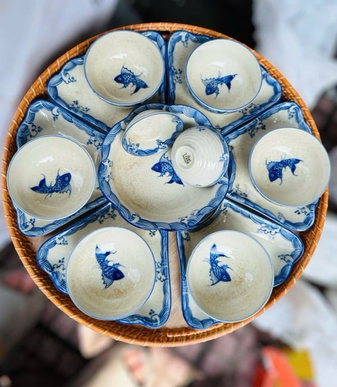 BỘ BÁT ĐĨA HOA MẶT TRỜI 15 món