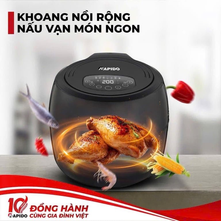 NỒI CHIÊN KHÔNG DẦU RAPIDO RAF6.5LM2