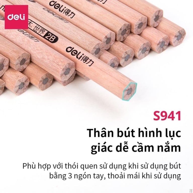 HỘP 30 BÚT CHÌ LỤC GIÁC DELI