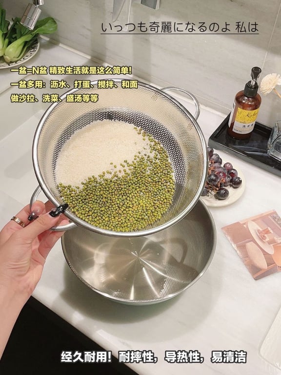 BỘ 2 MÓN THAU RỔ ĐA NĂNG RỬA RAU CỦ HÃNG SWEET&COCO XỊN ĐẸP FULLBOX