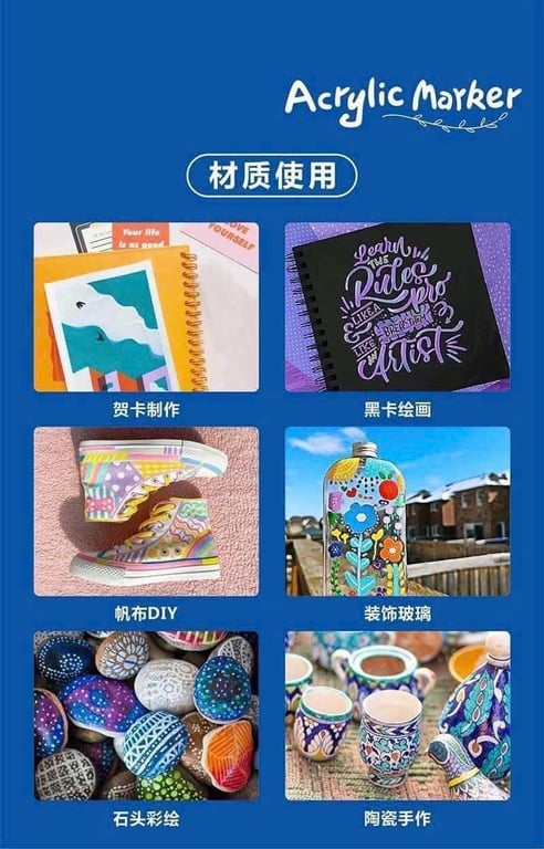 BÚT MÀU DẠ ACRYLIC MARKER HỘP 80 bút xịn đẹp