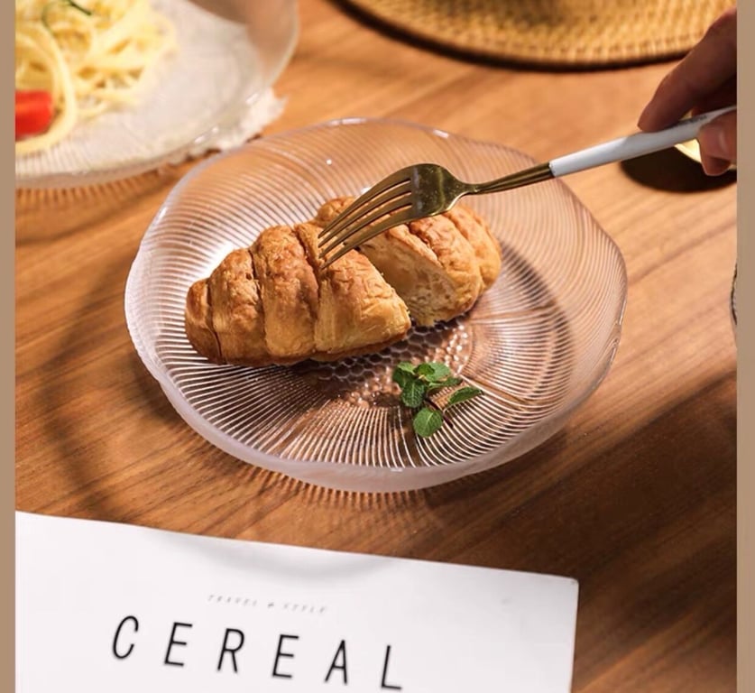 SÉT 3 ĐĨA HOA THUỶ TINH VIỀN BẠC