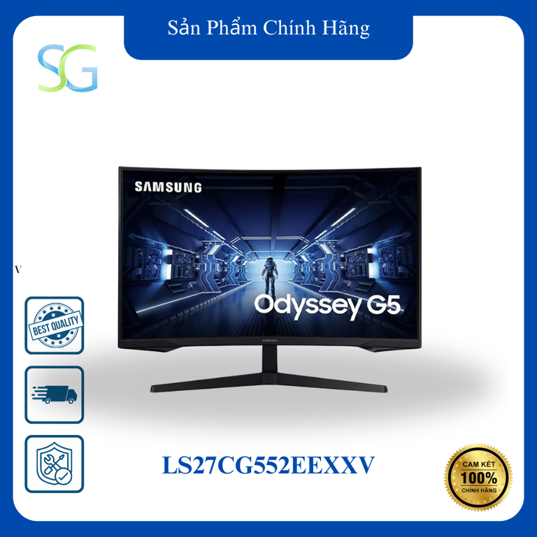 Màn Hình Samsung Odyssey G5 G55c LS27CG552EEXXV  (27 Inch/QHD/Va/165hz/1ms/Cong)