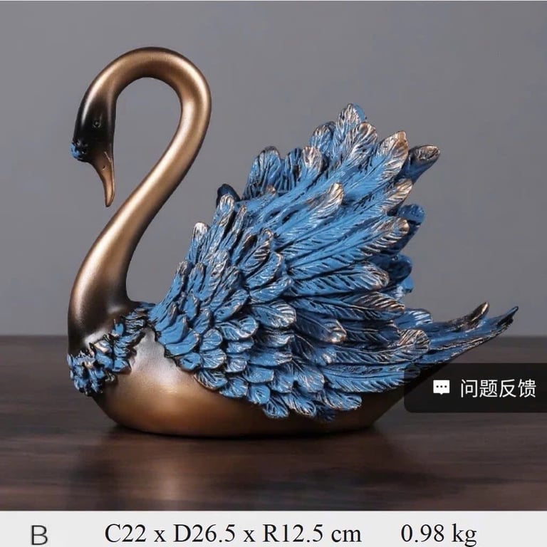 Cặp Thiên Nga xanh mạ đồng