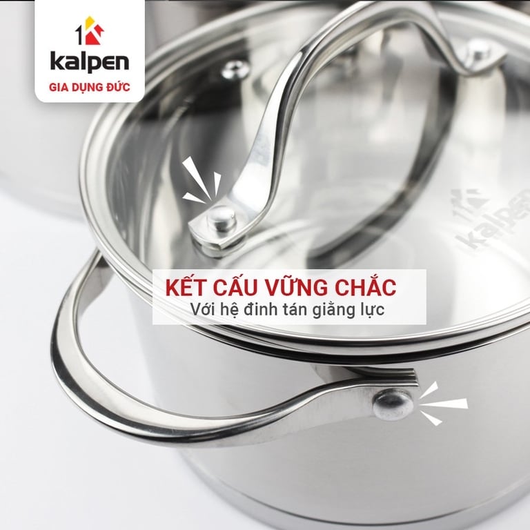 BỘ NỒI INOX 304 CAO CẤP 5 ĐÁY KALPEN SLAMER