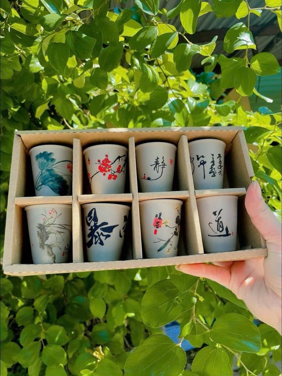 Bộ 8 cốc tử sa full hộp