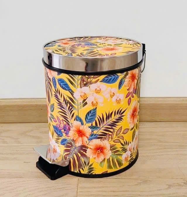 Thùng Đựng Rác 12L Mẫu Hoa Vintage