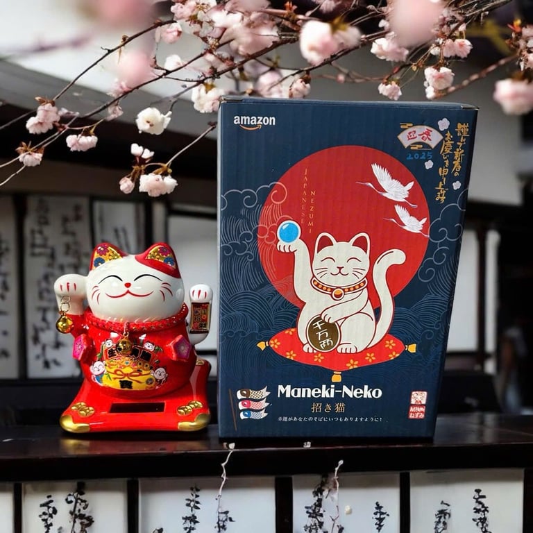 Mèo Thần Tài Năng Lượng Mặt Trời Vẫy Tay 11CM