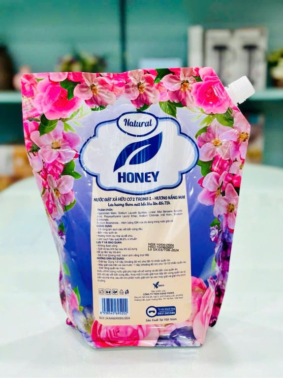 NƯỚC GIẶT XẢ SINH HỌC (2 IN 1 ) HONEY PREMIUM 1 thùng 4 gói 300ml