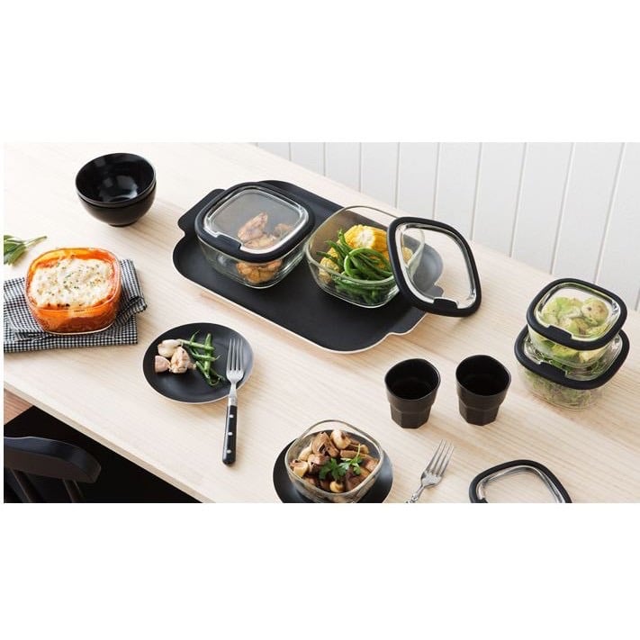 Set 2 Hộp thủy tinh nắp thủy tinh Lock&lock Oven Glass Line 300ml LLG950