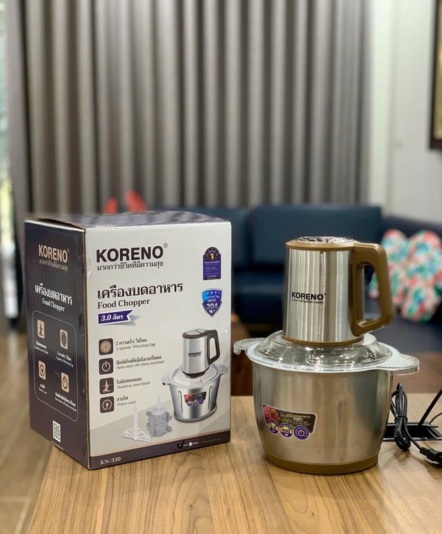 MÁY XAY THỊT KORENO 3L 400W KÈM DỤNG CỤ BÓC TỎI