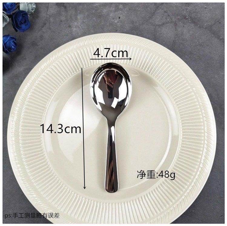 Thìa ăn phở cán ngắn ngắn inox 304 14cm