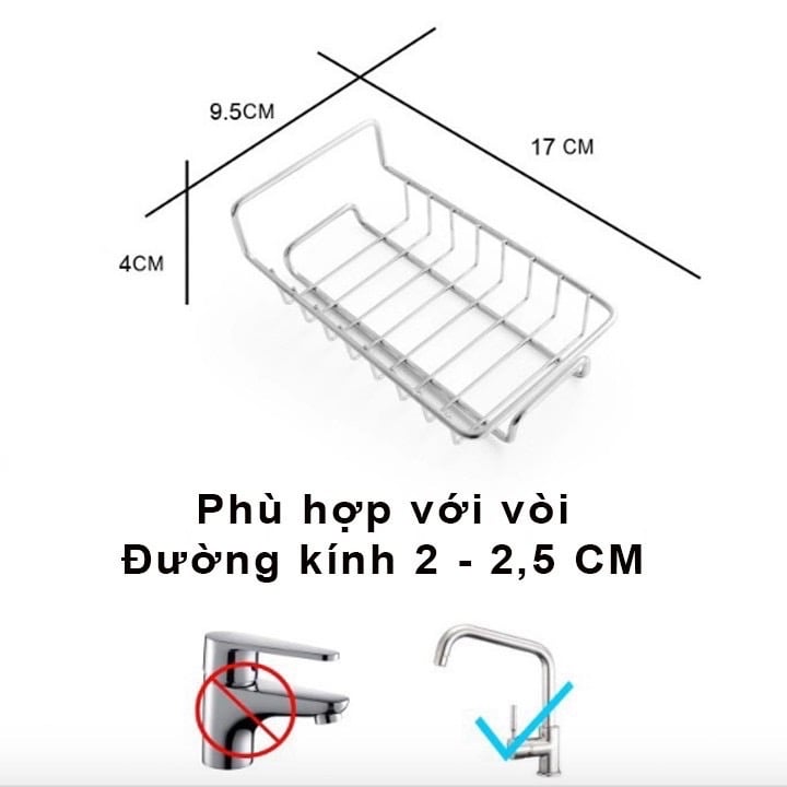 GIÁ INOX TREO VÒI RỬA