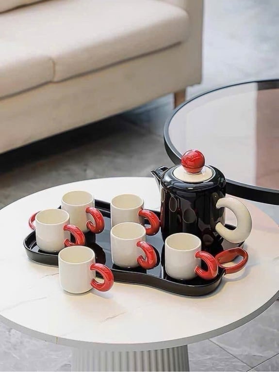 Set Bình nước + 6 cốc kèm khay Dopamine Phong cách Bắc Âu hiệu đại và cao cấp