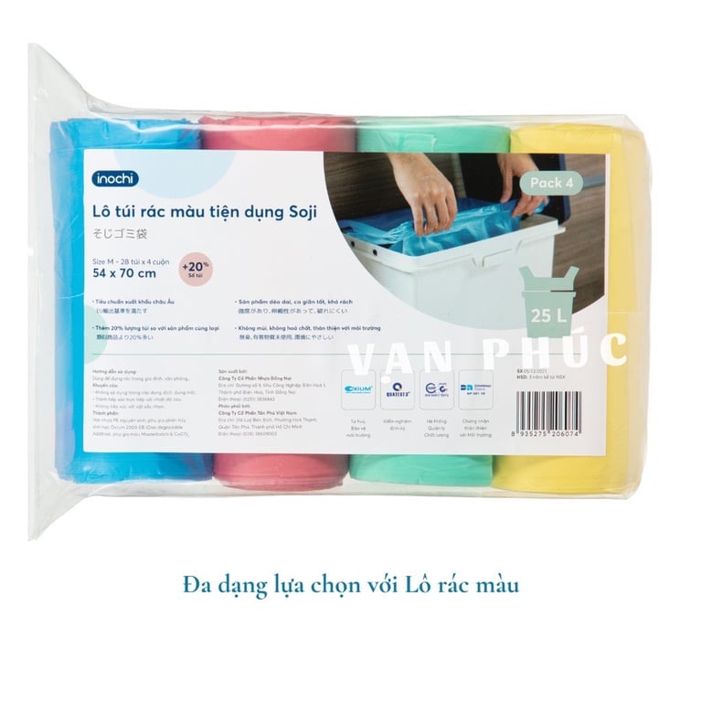Set 4 cuộn Túi đựng rác sinh học của hãng Inochi