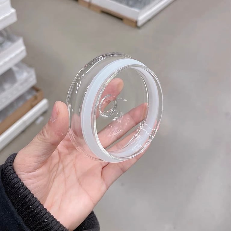 Ly thủy tinh có nắp kèm ống hút phiên bản vảy cá 650ml