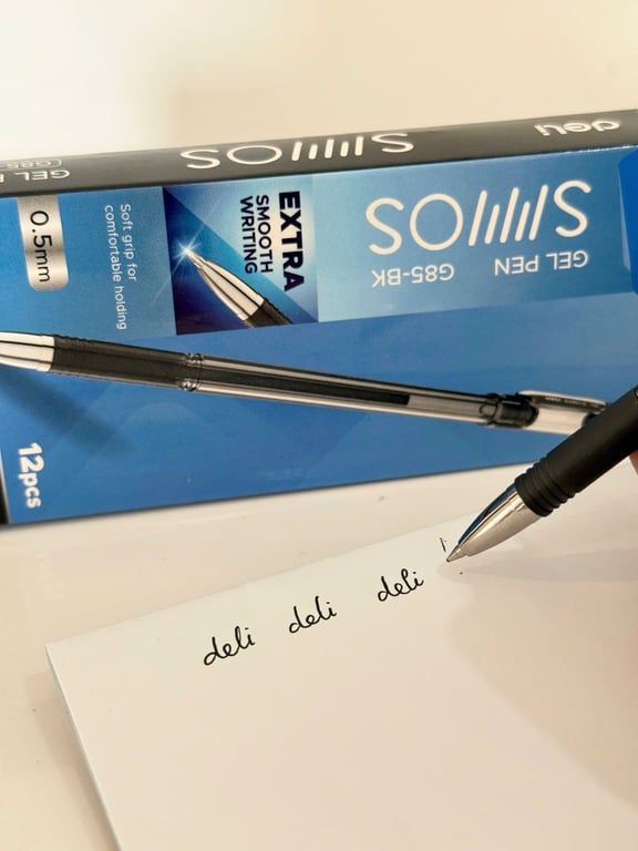 Set 12 Bút bi nước văn phòng mực gel 0.5mm Deli EG16