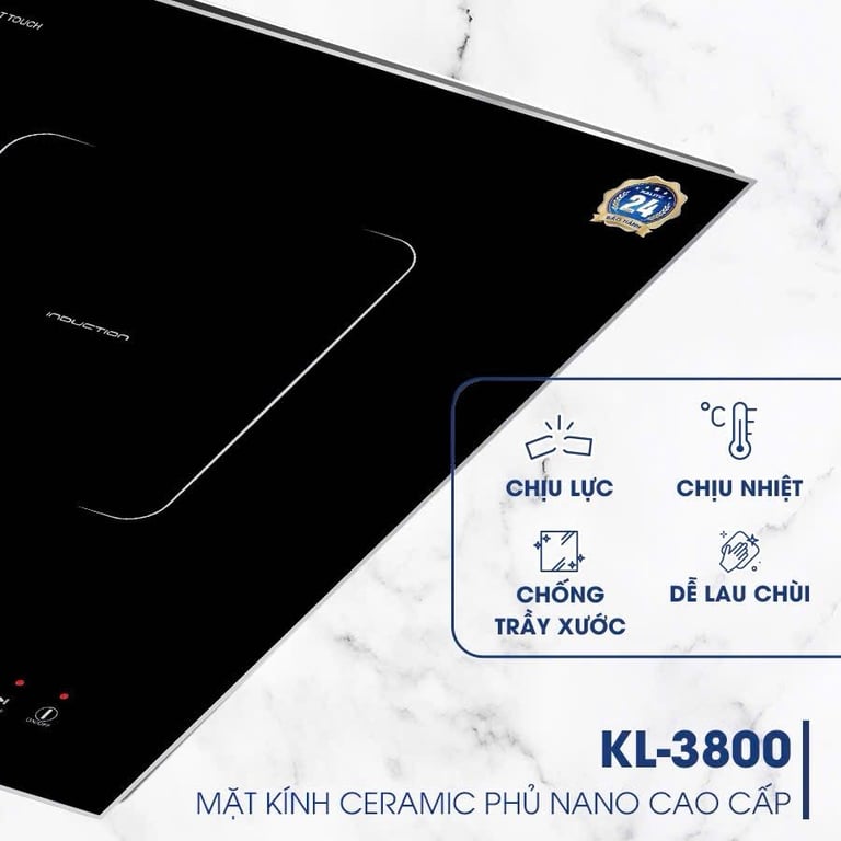 Bếp từ đôi Kalite KL3800 công suất 4000W