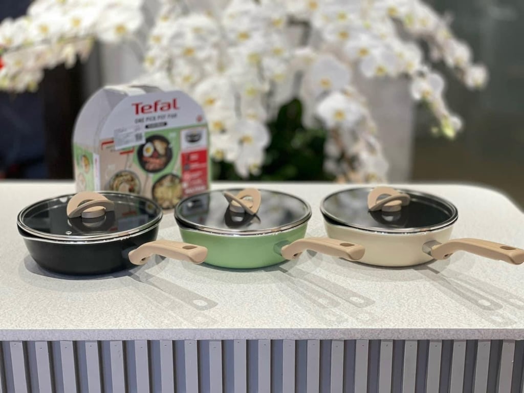 Chảo rán sâu lòng đỉnh chóp Tefal size 22 và 24cm có nắp