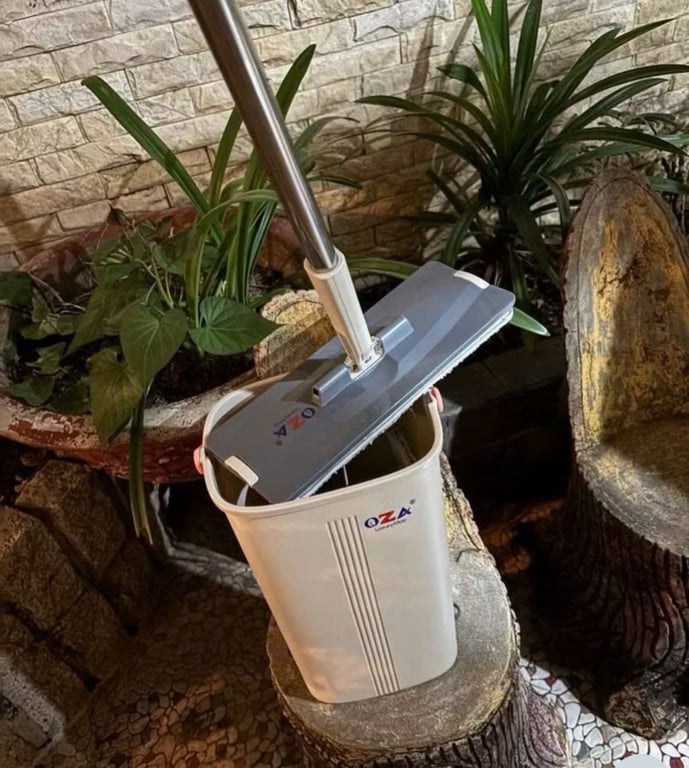 BỘ LAU NHÀ OZA 2 NGĂN TỰ VẮT – MÃ OZA108 (KÈM 2 BÔNG LAU)