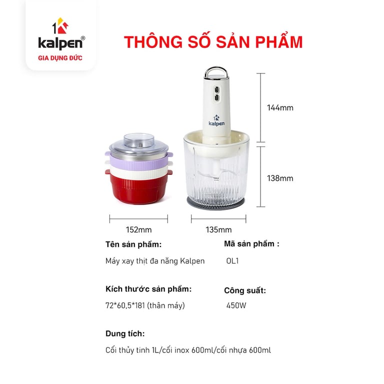 MÁY XAY THỊT ĐA NĂNG KALPEN OL1