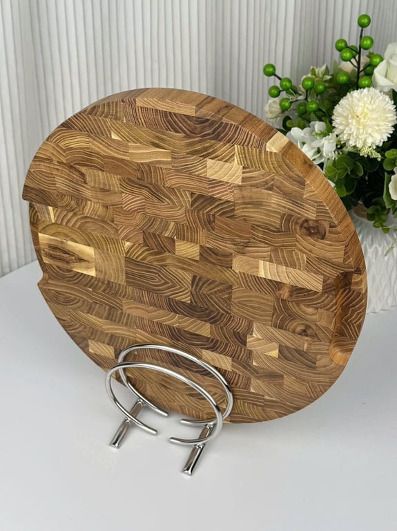 Thớt gỗ Teak dáng tròn Chockmen