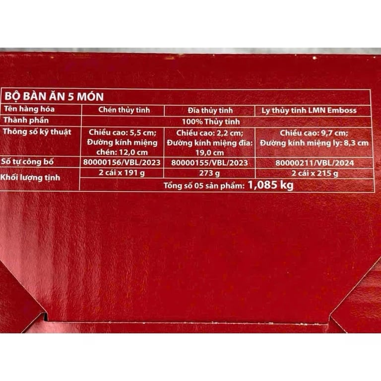 Set 5 món bàn ăn siêu đẹp hàng KM nestle