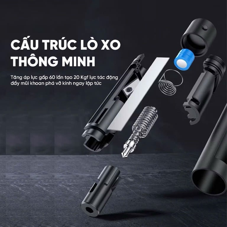 Búa thoát hiểm ô tô, bảng số điện thoại ô tô 4in1 kiêm đèn pin và dao cắt.