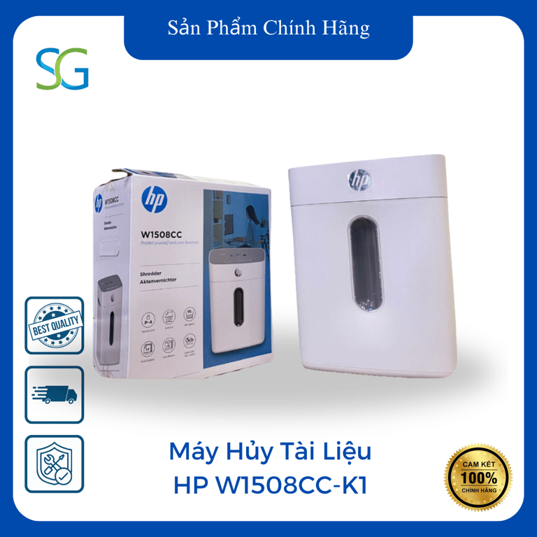 Máy Hủy Tài Liệu HP W1508CC-K1 - Hàng Chính Hãng