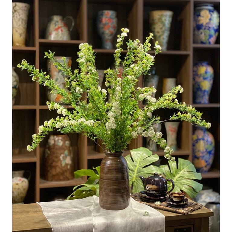 Bộ 3 chiếc bình men mộc gốm Bát Tràng dáng ''quốc dân''