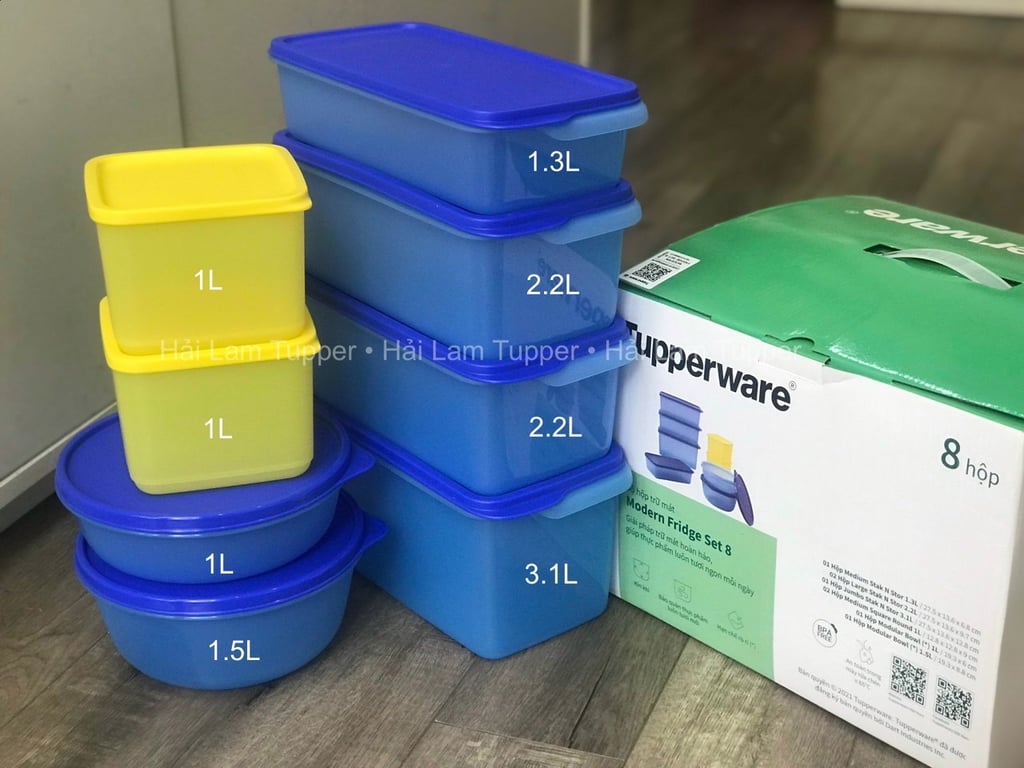 Bộ 8 hộp trữ mát tupper ware