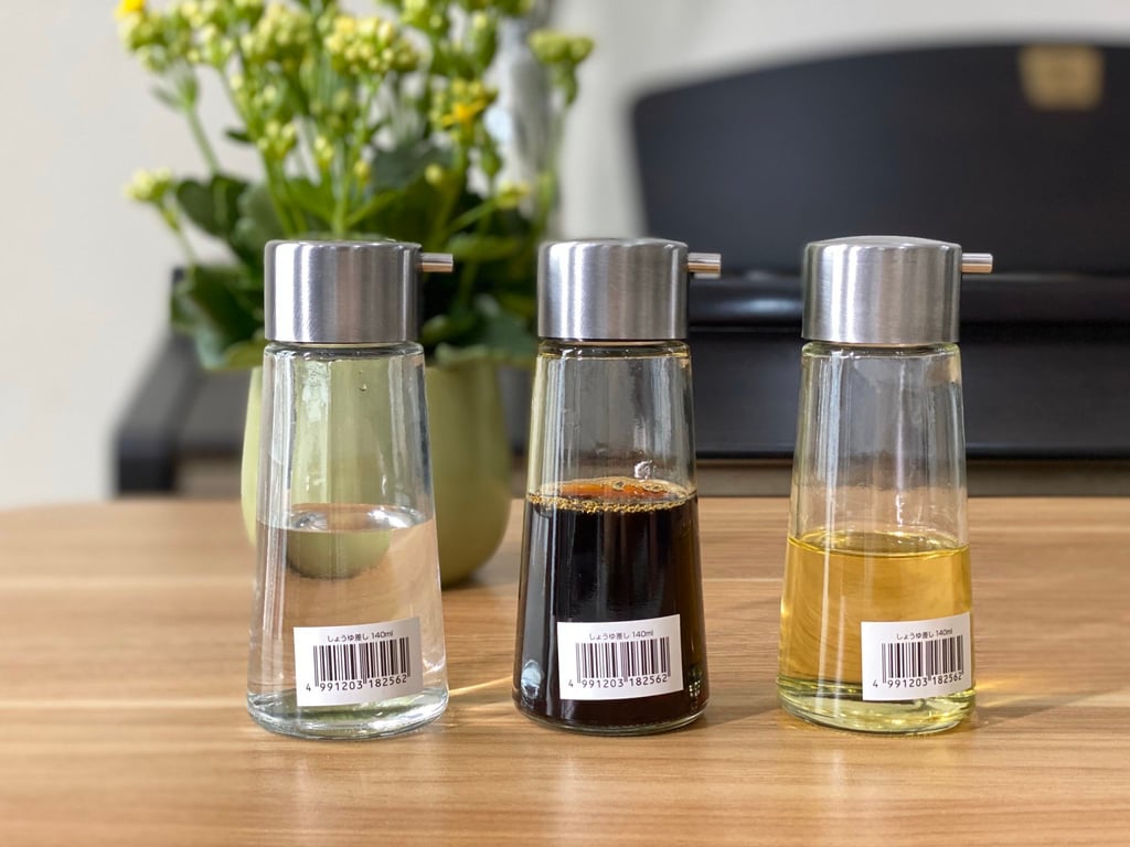 Set 3 lọ thuỷ tinh rót gia vị Nhật 140ml