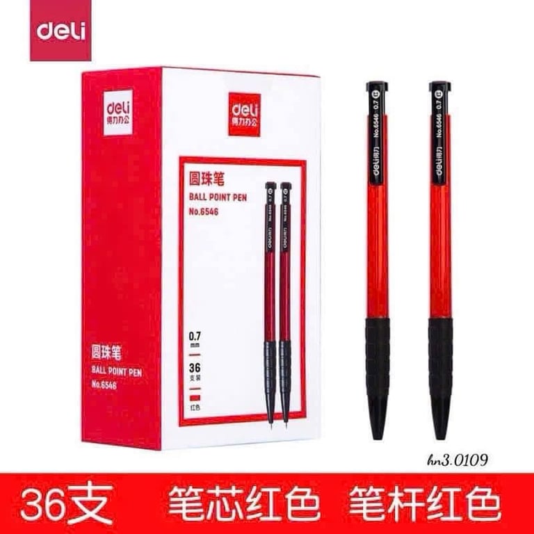 HỘP 36 CHIẾC BÚT BI DELI 0.7MM