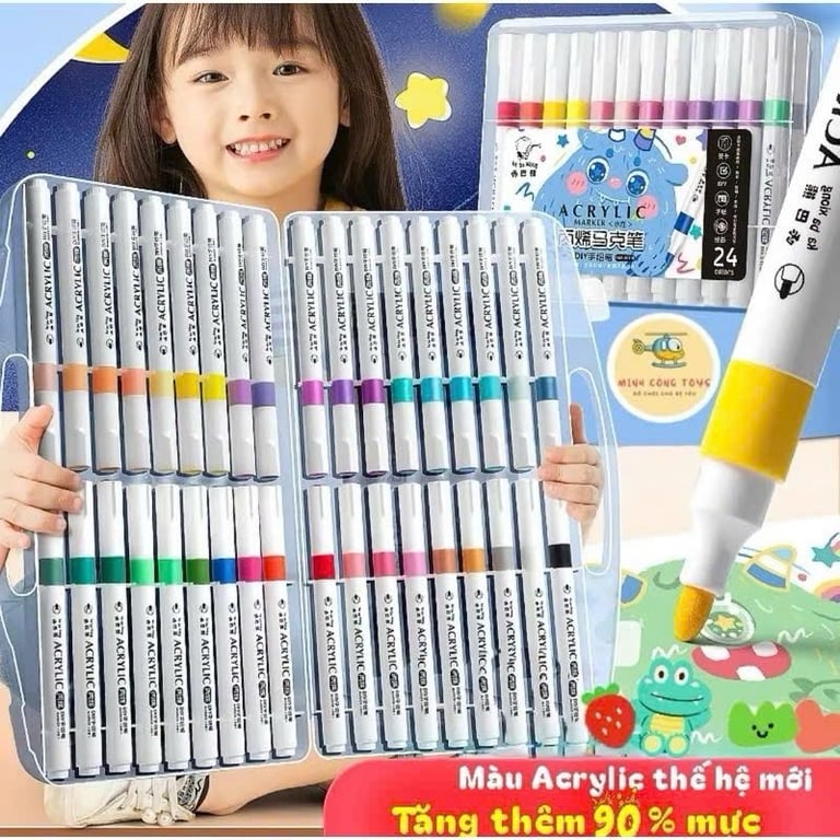 BÚT MÀU DẠ ACRYLIC MARKER HỘP 80 bút xịn đẹp