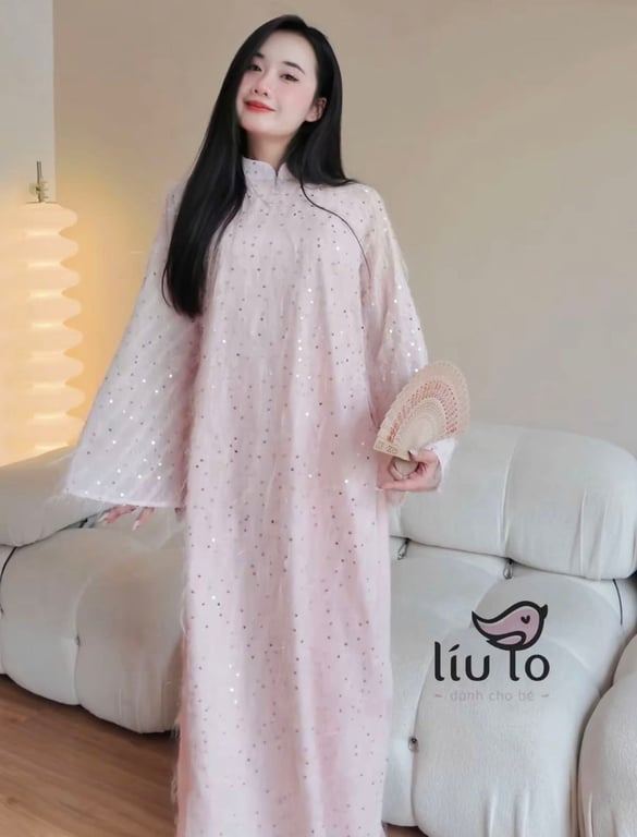 Áo dài hồng lông - AD047