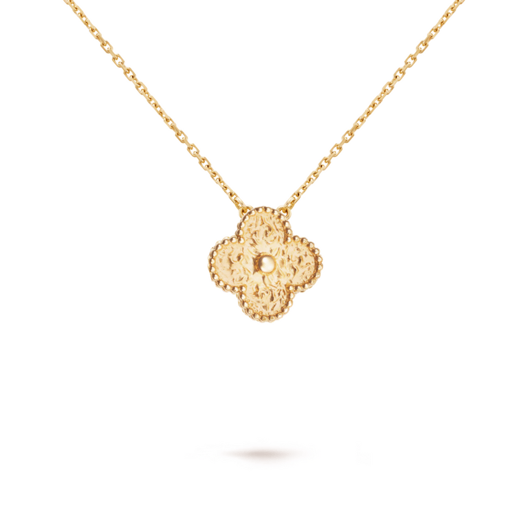 Dây chuyền VCA Vintage Alhambra Etched Gold