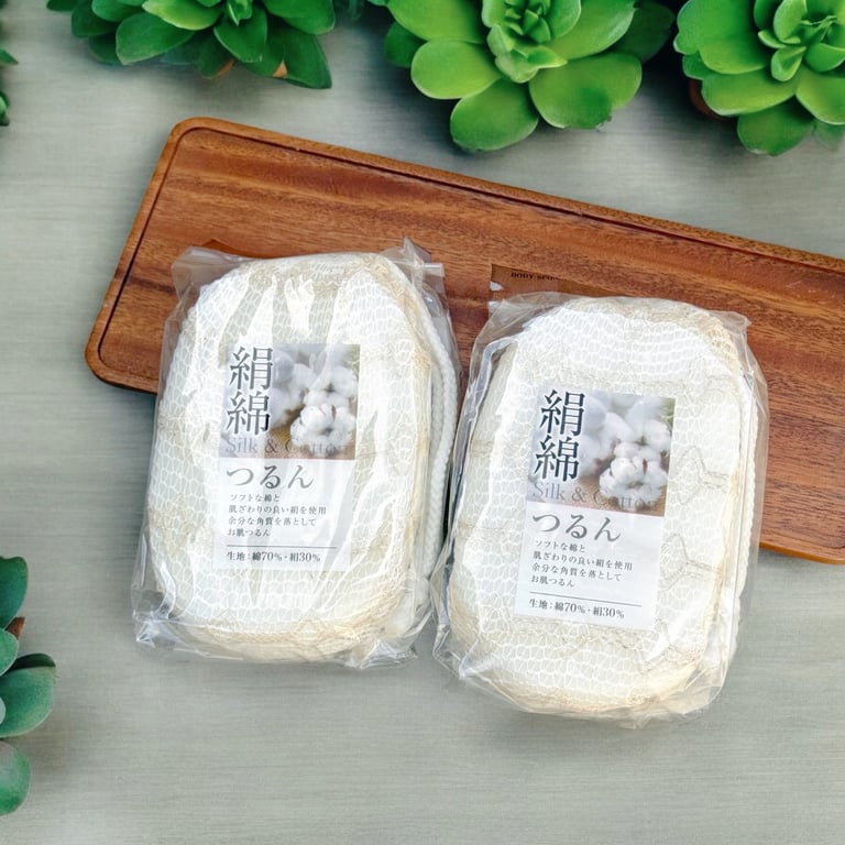 BÔNG TẮM TẠO BỌT SỢI COTTON VÀ LỤA TƠ TẰM SEIWA PRO