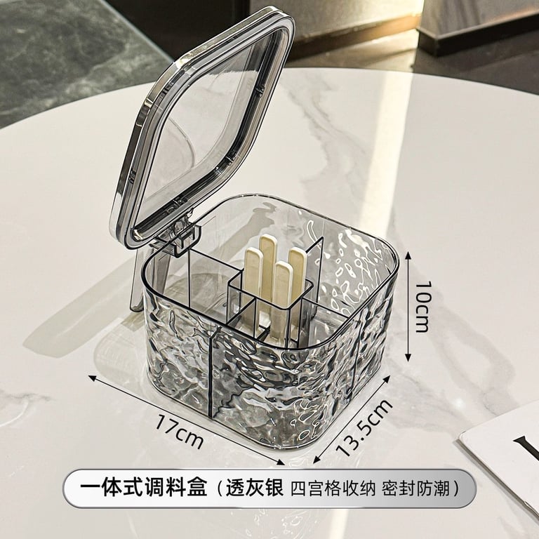 Hộp, Hũ Đựng Gia Vị 4 Ngăn Có Nắp Đậy Vệ Sinh Hàng Cao Cấp Siêu Bền