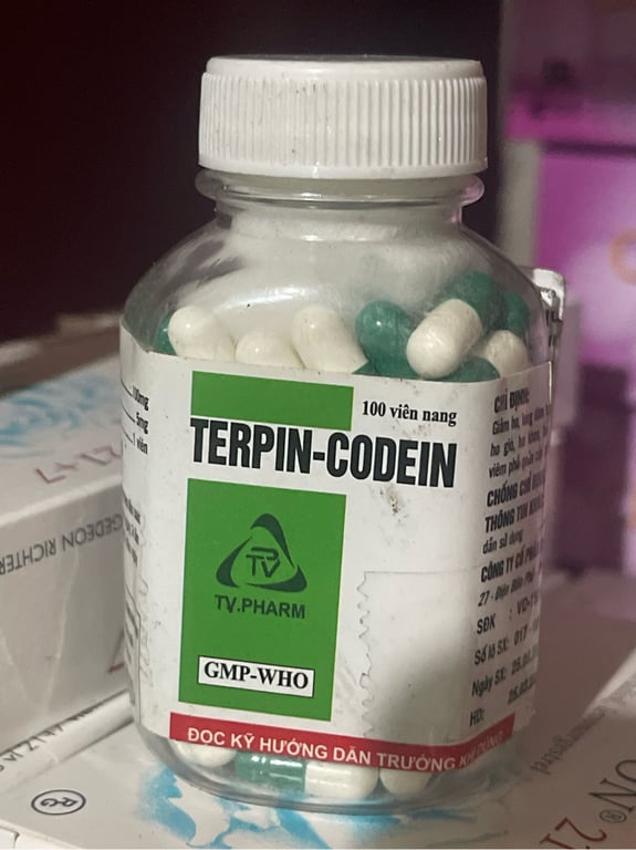 Terpincodein lọ 100 viên nang trà vinh