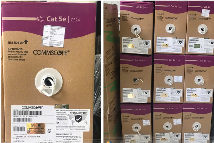 Thùng Cáp Mạng CAT5E UTP Chính Hãng COMMSCOPE/ AMP Solid, màu trắng, 305m