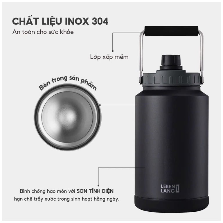 BÌNH GIỮ NHIỆT SIÊU DUNG TÍCH LEBENLANG LBL3028 – 3.8L